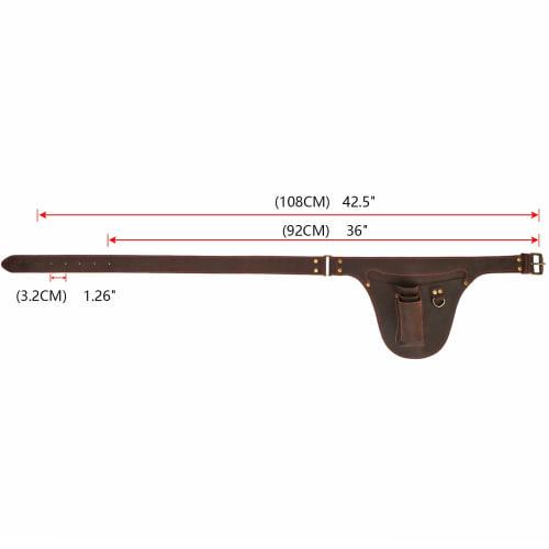 TOURBON Gardening Pouch, Backpack, Waist Bag, Gardening Supplies, Tool Pouch, Florist, Scissor Bag, Leather (Brown)