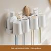 Wall-Mounted Toothbrush & Toothpaste Holder with Mouthwash Cup, Punch-Free