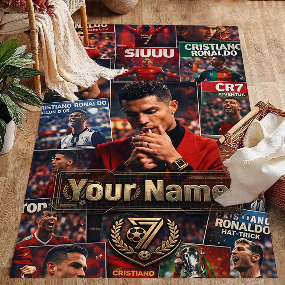 Cristiano Ronaldo (32) Customizable Name Floor Mat Suitable for Game Room Study room Hallway Decorate room Antislip Carpet Decorate Offices