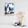5D DIY Diamond Painting Watchtower By The Sea Cross Stitch Kit Mosaic Diamond Embroidery  Full Round Square Drill Home Decoration