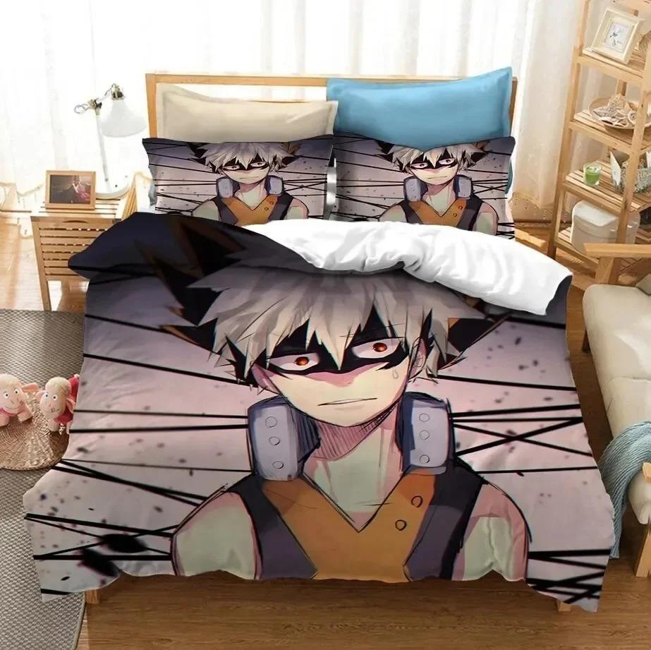 Anime 3D-tryck My Hero Academia Shoto Todoroki Sängkläder Påslakan Sängset Täcke Örngott Täcke King Queen Size