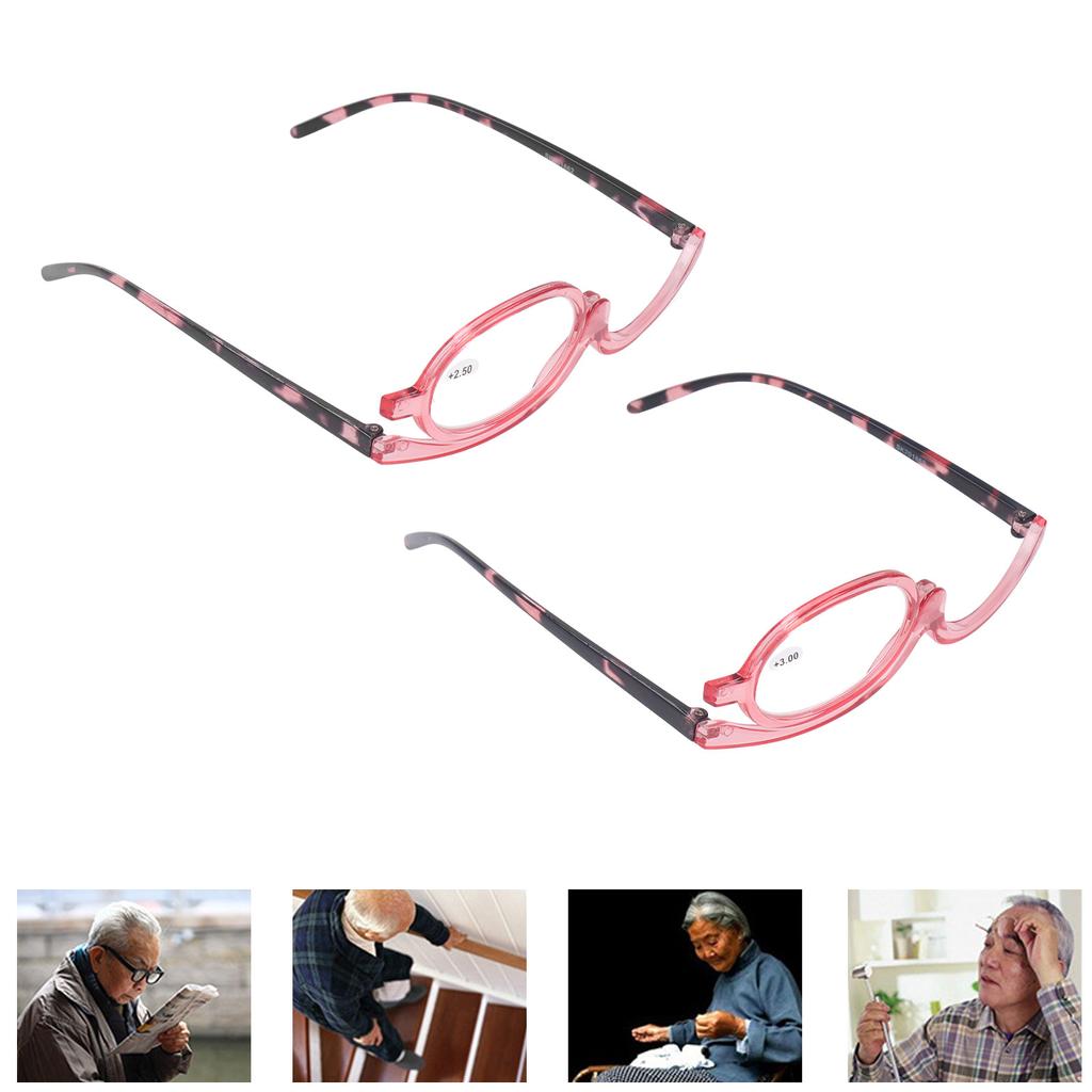 Make-up-Brille, leicht, faltbar, rotierend, Einzellinse, Damen-Vergrößerungs-Kosmetikbrille mit St