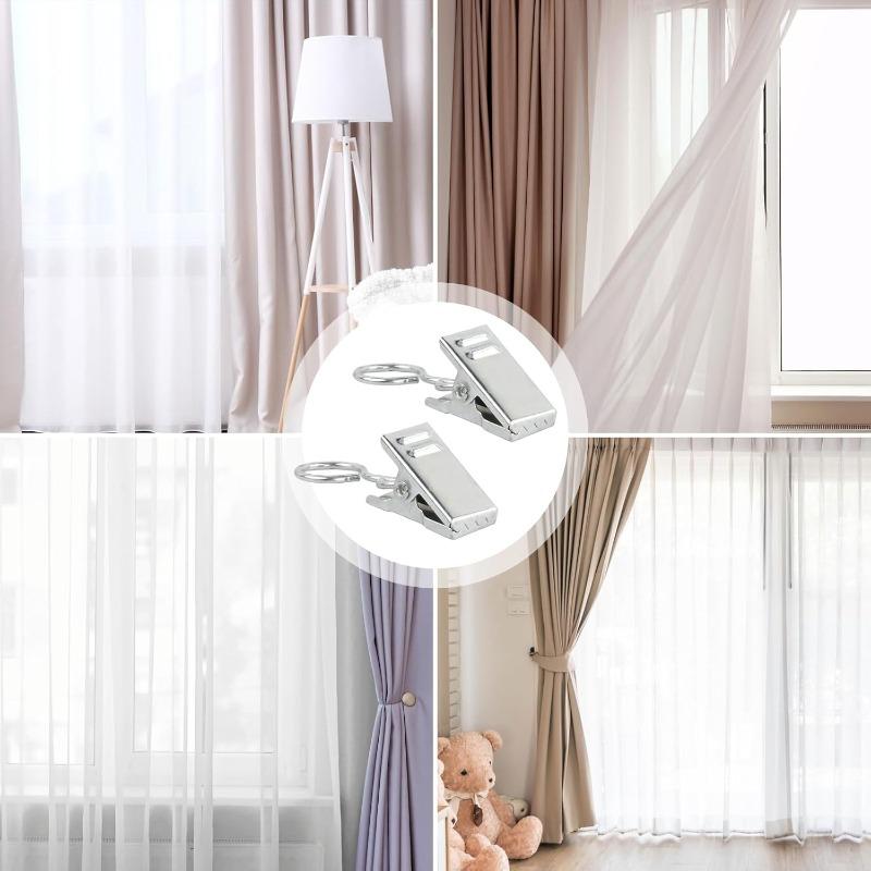 120/10PCS Stainless Steel Curtain Clips For Curtain Photos Decor Wire Holder For Hanging Photos Drapes Clip Clamp Replacement