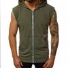 Men's Summer Slim Fashion Fitness Sports Sleeveless Vest Hooded Cardigan Jacket