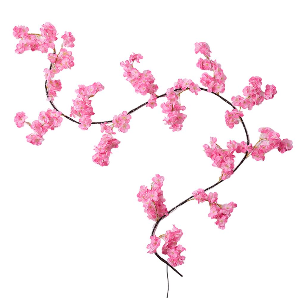 1.8M Hanging Faux Pink Flower Decor with Remote with 100 LED String Lights Cherry Blossom Flower Garland for Wedding Party Decor