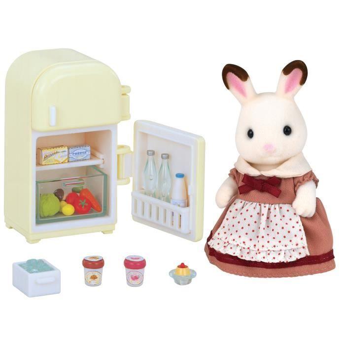 La maman Lapin Chocolat et réfrigérateur - Sylvanian Families - 5014