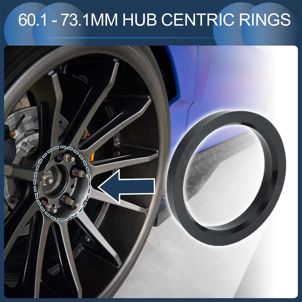 INFINAUTO Hub Centric Ring 60.1mm ID 73.1mm OD Car Wheel Hub Ring ABS Plastic Black 4pcs