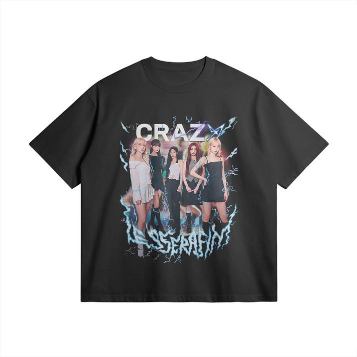 LE SSERAFIM - Футболка CRAZY, Графическая футболка LE SSERAFIM, Футболка для фанатов Kpop S-5XL Унисекс XXL