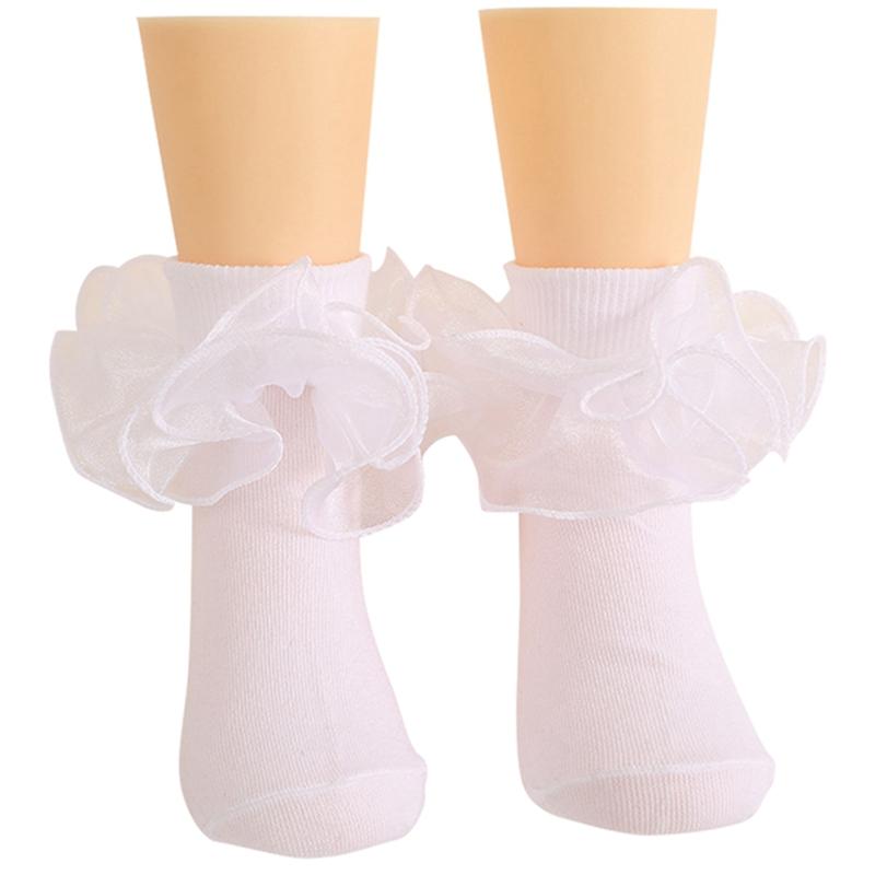 Children's Socks Puffy Lace Princess Socks Solid Color Girls' Short Socks