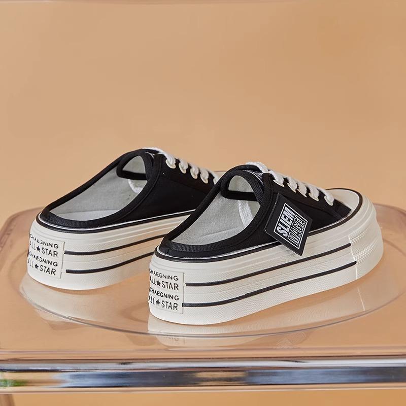 Classic platform canvas shoes women's spring and summer 2025 new thin breathable explosive muffin casual shoes heightening white shoes