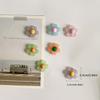 10Pcs New Frosted Colored Flower Resin Refrigerator Po Message Magnet Fixed Magnet