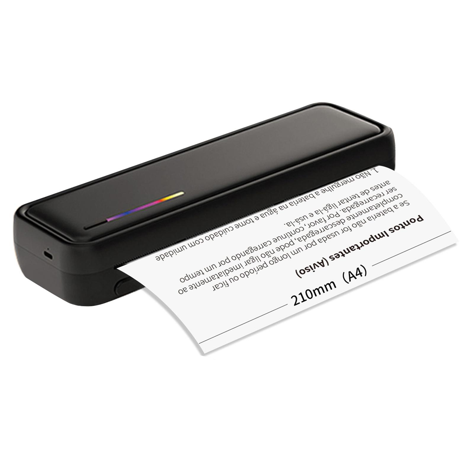 

Портативный принтер формата А4, термопечать, беспроводное соединение BT, совместимый с iOS и Android чёрный