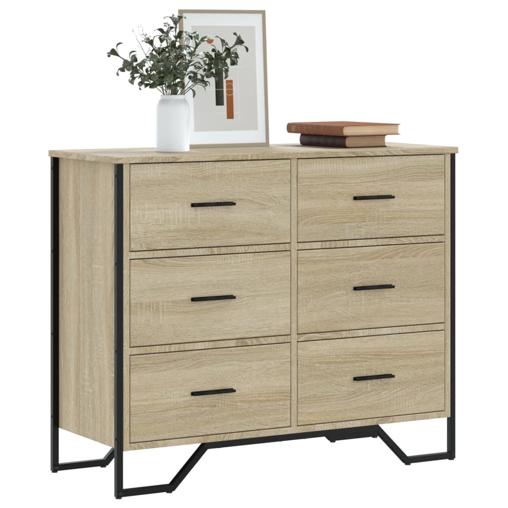 Chest of Drawers Sonoma Oak 91 x 35.5 x 74.5 cm Particleboard