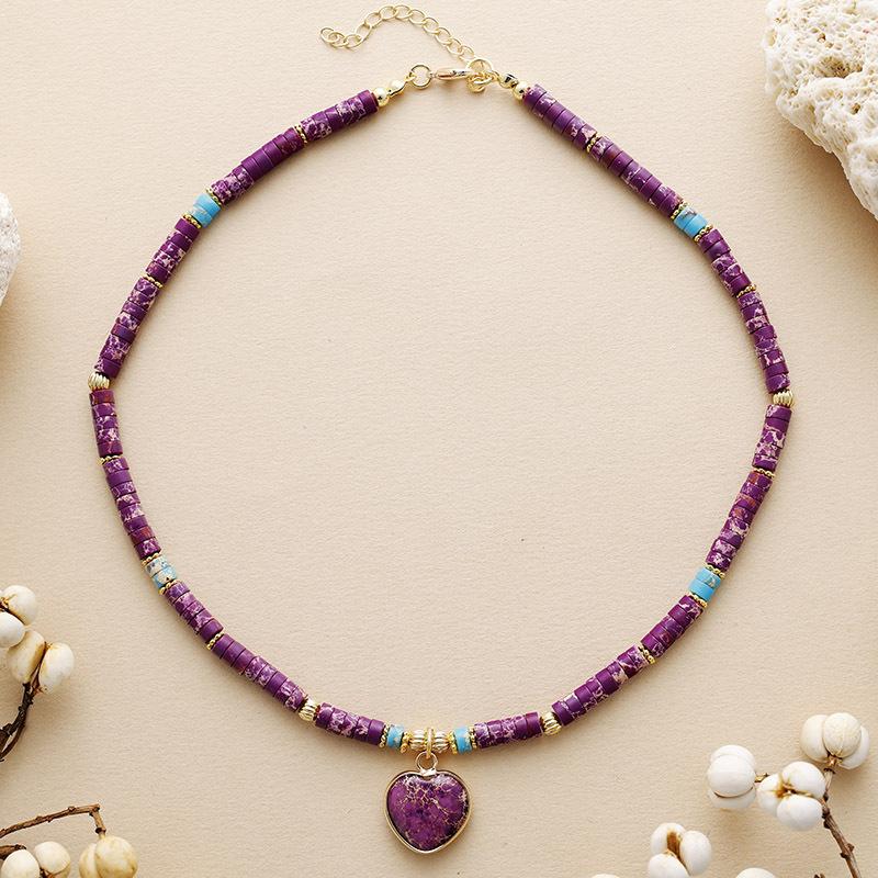 Y2K Fashion Light Luxury Simple 7 Colors Chakra French Love Short Clavicle Necklace Choker Holiday Gift Jewelry
