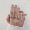Smiley Face Chain S925 Silver Adjustable Ring - Unique High-Grade Design for Women