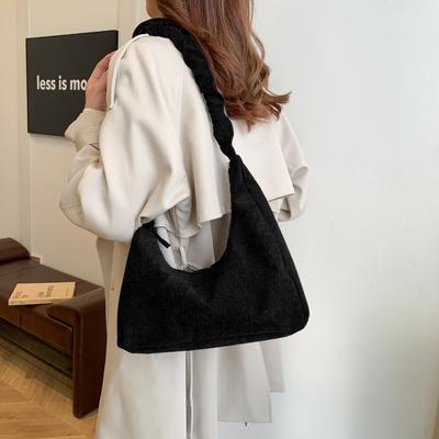 Sac à main côtelé pour femme nouveau grande capacité polyvalent populaire sac bandoulière selle simple tendance sac messager