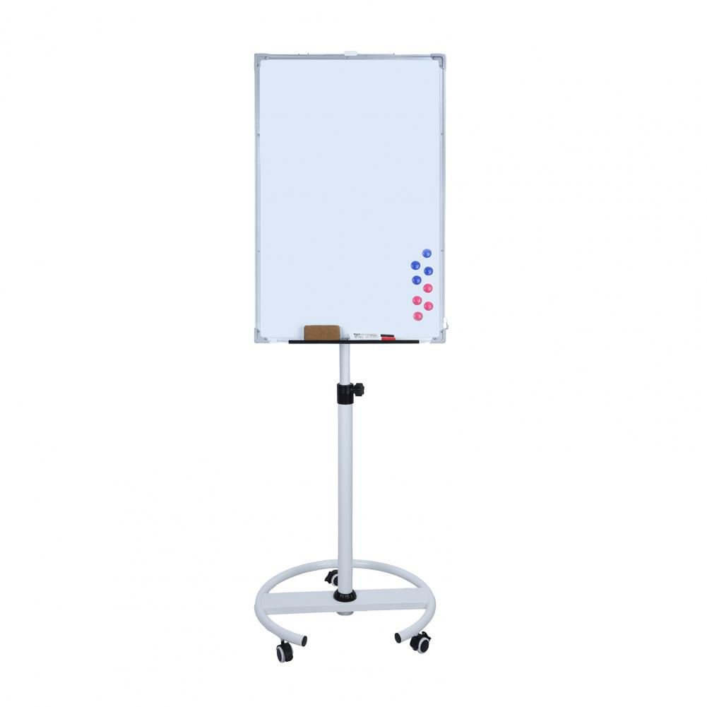 Erasable Writing Board With Magnetic Surface Adjustable Height Round Wheel Base Office Whiteboard Pen Holder Flip Chart Hook