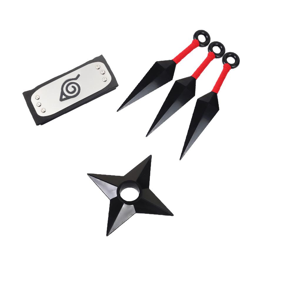 Available: Kakashi Mask, Naruto Kunai & Shuriken, Konoha Headband Set