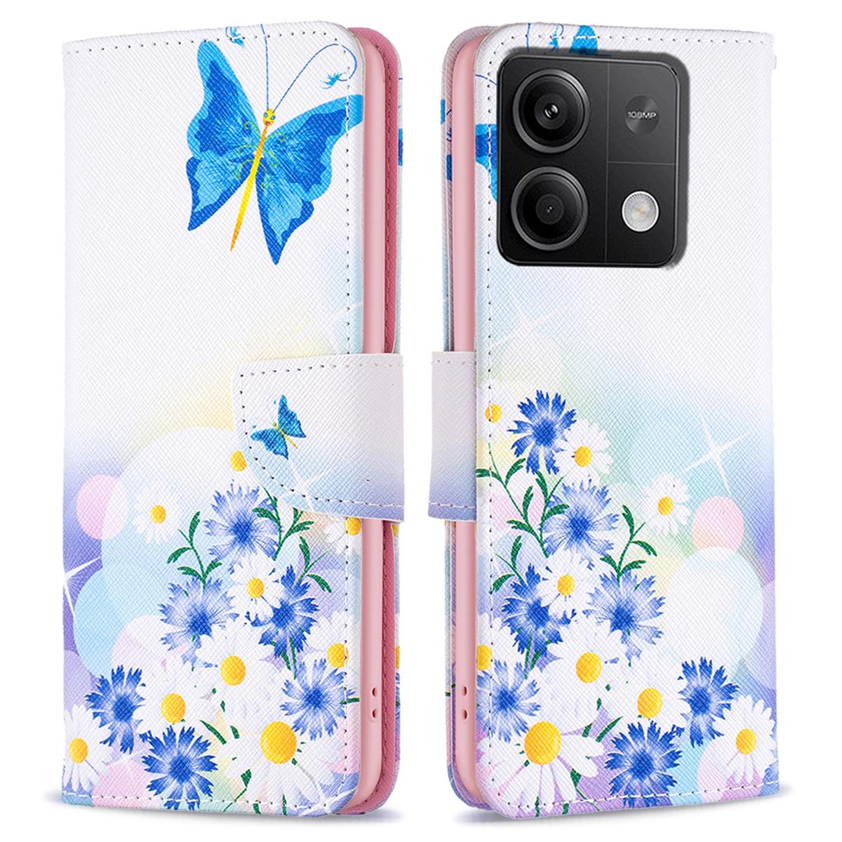 

For Xiaomi Redmi Note 13 5G PU Leather Phone Case TPU Inner Shell Pattern Printing Design J
