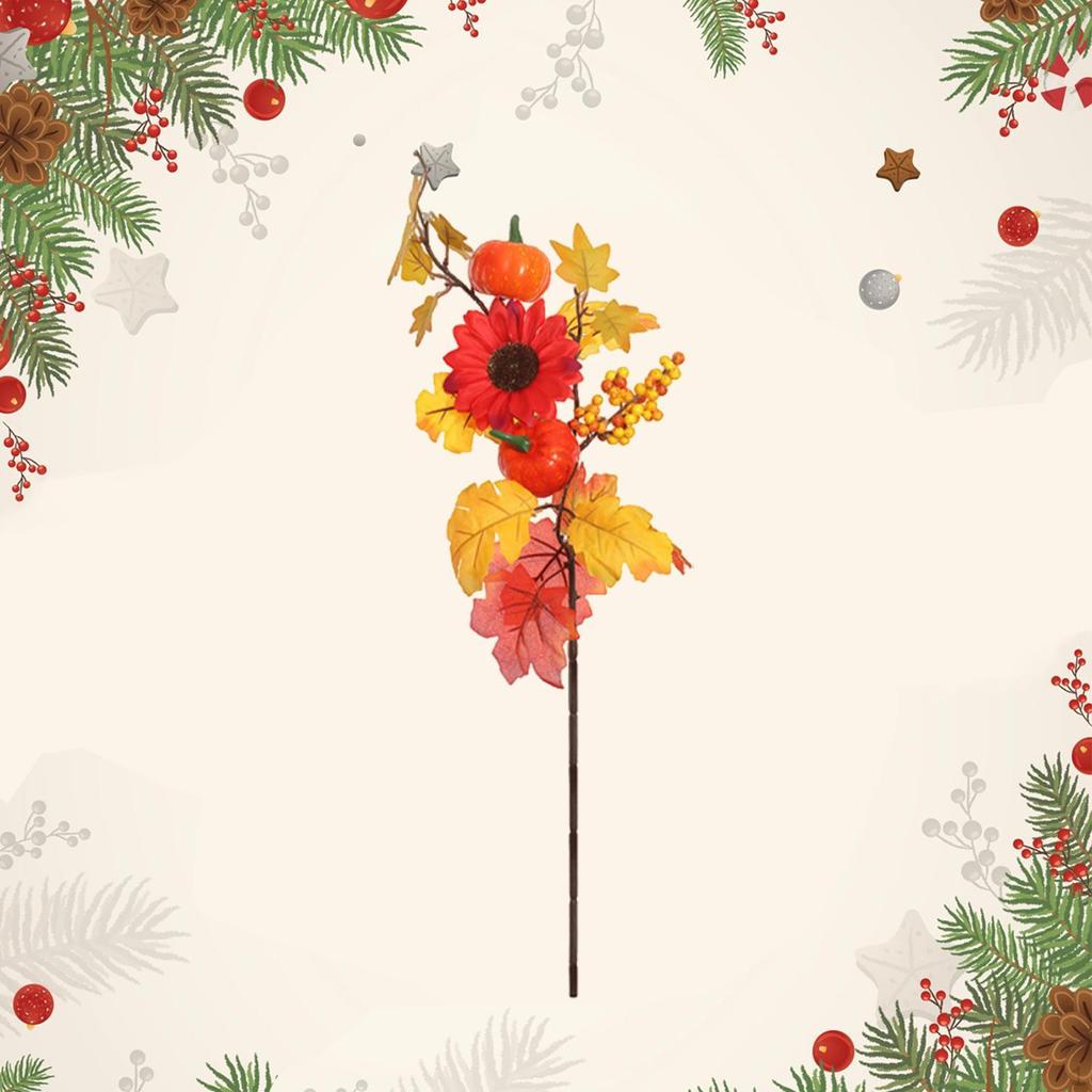 Artificial Maple Leaves Branch Fake Plant Fall Pick for DIY Wreath Floral Arrangement