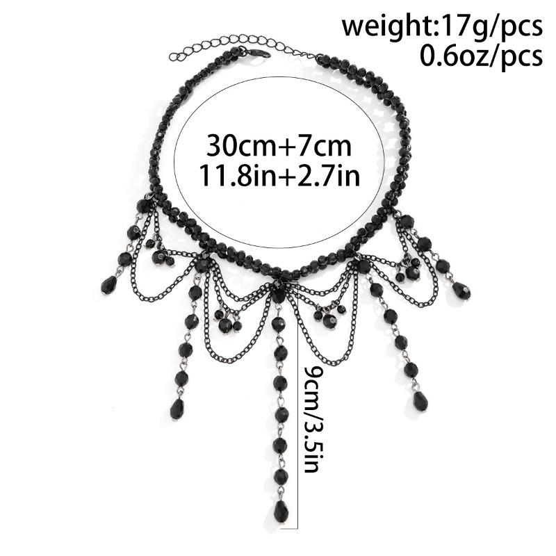 Punk Lace Choker Retro Choker Black Gothic Lolita Teardrop Tassel Necklace