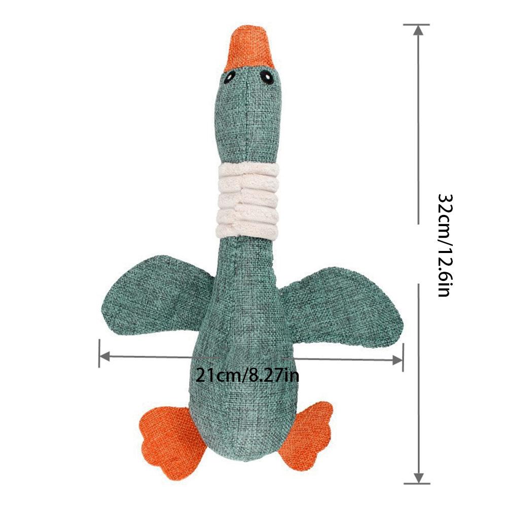 Pet Linen Wild Goose Squeaky Toy - Durable Bite-Resistant Chew Toy for Dogs & Cats, Teeth Cleaning Calming Training