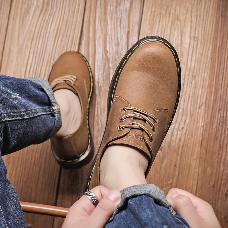 Leisure lace up genuine leather top quality outdoor shoes, fashionable, elegant, luxurious, classic natural leather men's shoes