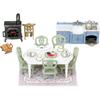 Sylvanian Families Elegant Dining Room Set Red Roof House Toy Dollhouse for Ages 3 and Up