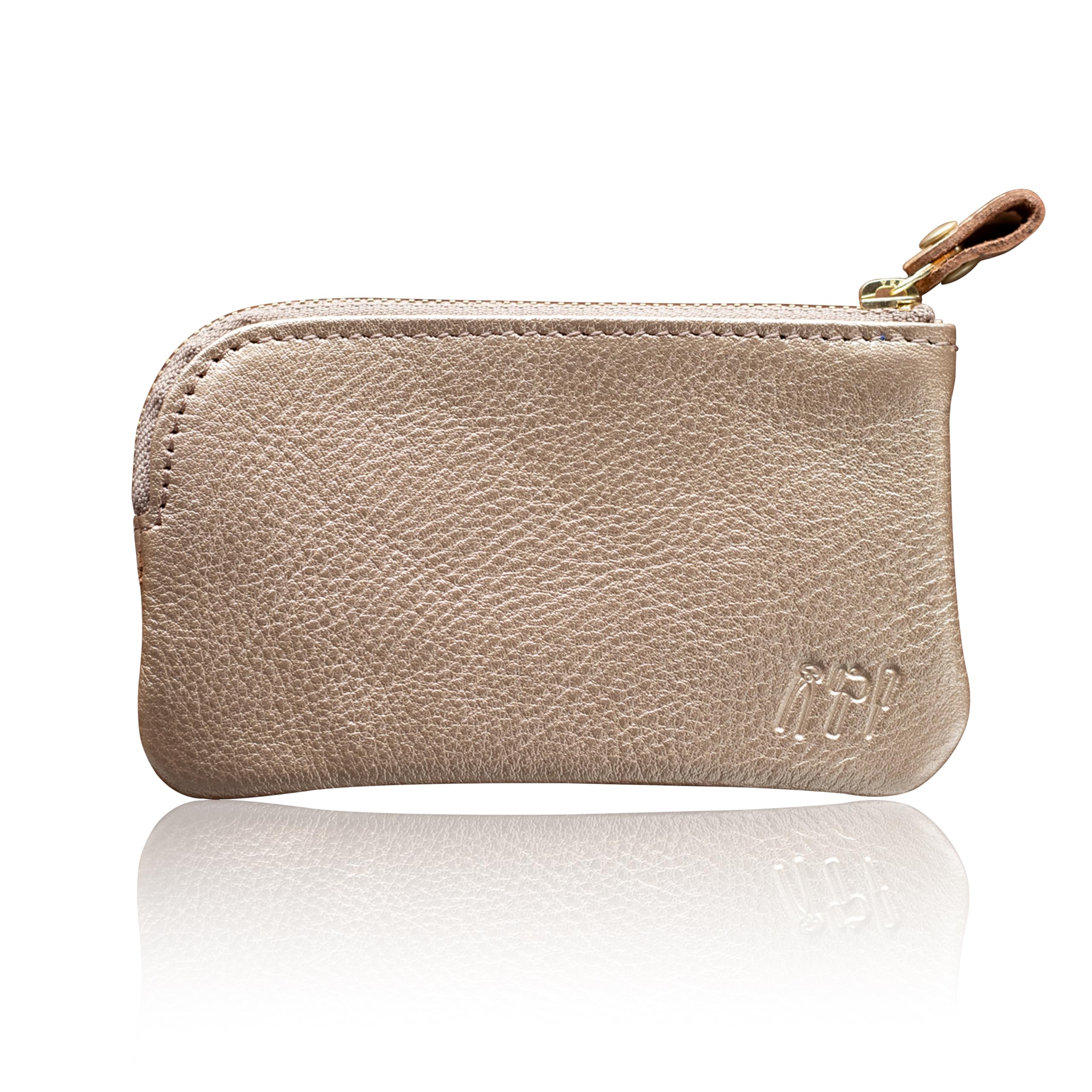 

[artigianoworks] Coin Case, Zippered Coin Purse, Genuine Cowhide Leather, Himeji Leather, Made in Japan, Gold, apo-12ns