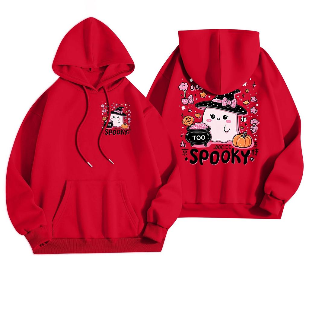 Women's Casual Fashion Halloween Printed Leisure Hooded Sweatshirt With Pockets