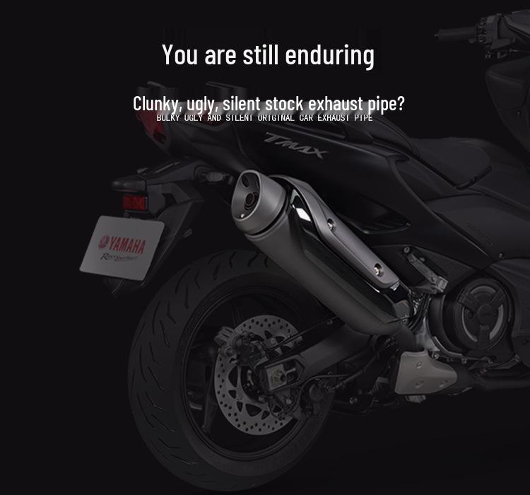 Applicable TMAX-530/560 Stainless Steel Exhaust with Carbon Head & Tail Sections