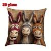1/4pcs Funny Felt Donkey Throw Pillow Covers Cute Farm Animal Cushion Cases for Home Sofa Bedroom Decor Cushion cover