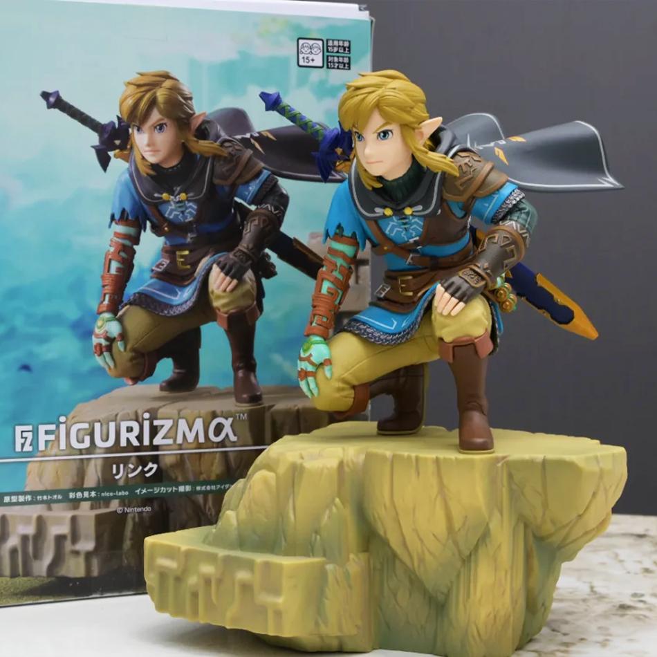 Anime 12CM Legend Of Zelda Link Kingdom Of Tears Squatting Position Figure Statue Game Pvc Handheld Models Toy Ornaments Gifts