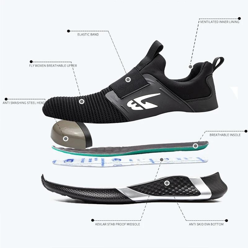 Nuove Scarpe Antinfortunistiche Scarpe da Lavoro Uomo Scarpe con Puntale in Acciaio Scarpe Antinfortunistiche Anti-Perforazione Donna Uomo Scarpe da Lavoro Sneakers Scarpe Industriali Unisex
