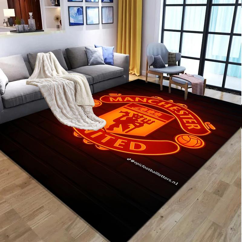 Tappeto con Fantasia Manchester United F.C., Tappetino da Interno/Esterno, per Picnic, Sala Giochi, Camera da Letto, Ufficio, Soggiorno, Tappeto Decorativo per la Casa, Regalo di Compleanno