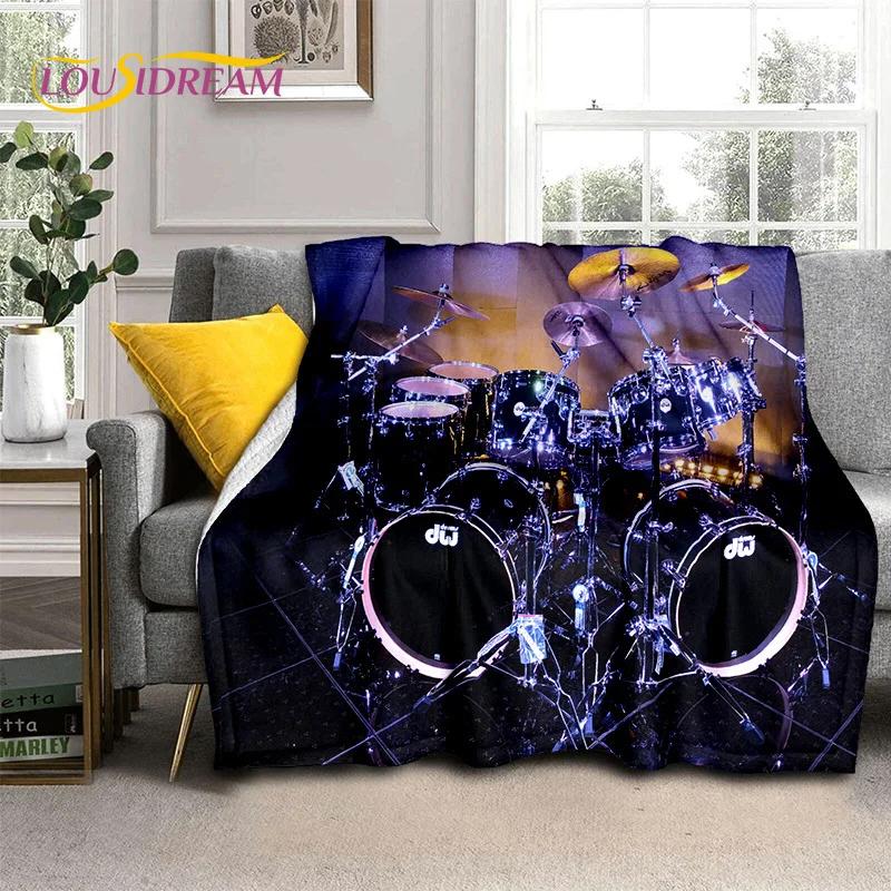Drum Kit Music Instruments Drum Set Blanket,Soft Throw Blanket for Home Bedroom Bed Sofa Picnic Travel Office Cover Blanket Kid