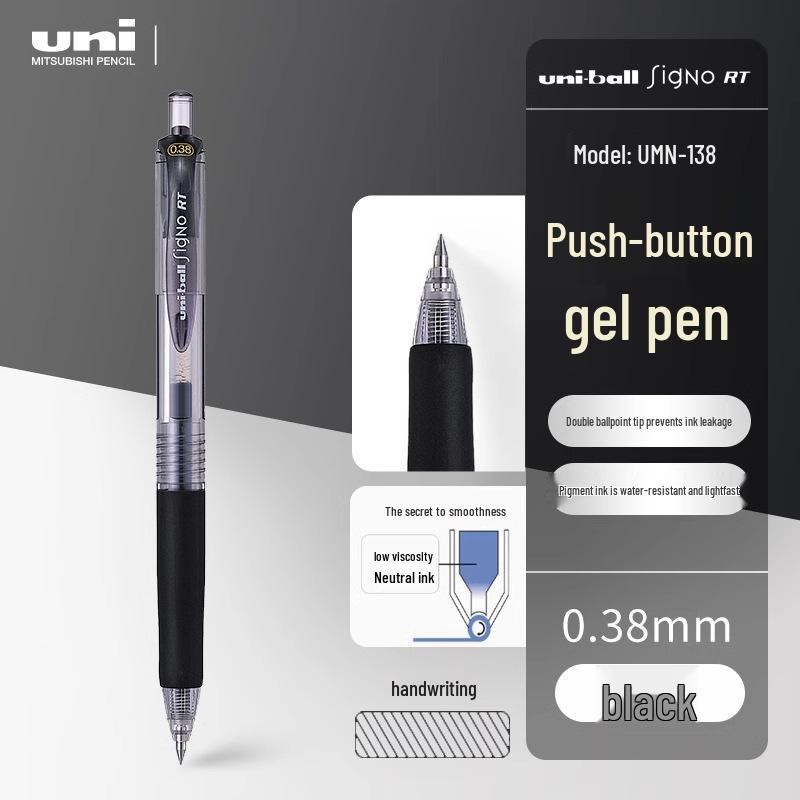 Mitsubishi UMN-138/105 Click Gel Pen (0.38mm) & Ballpoint Pen (0.5mm) for Office/Student Use