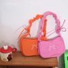 Ruffle Bow Pleated Armpit Bag Sweet Women Handbag Korean Bowknot Shoulder Bag  Daily