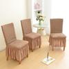 Seersucker Etek Sandalye Kılıfı Yemek Odası Ziyafet Düğün Streç Yıkanabilir Koltuk Kılıfı Ev Dekorasyonu Kir Tutmaz Elastik 1 ADET