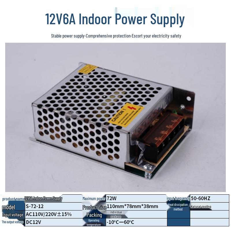 220V To 12V/24V/5V DC Power Supply for LED Strip Lights - 5A/10A/30A, 60W Transformer