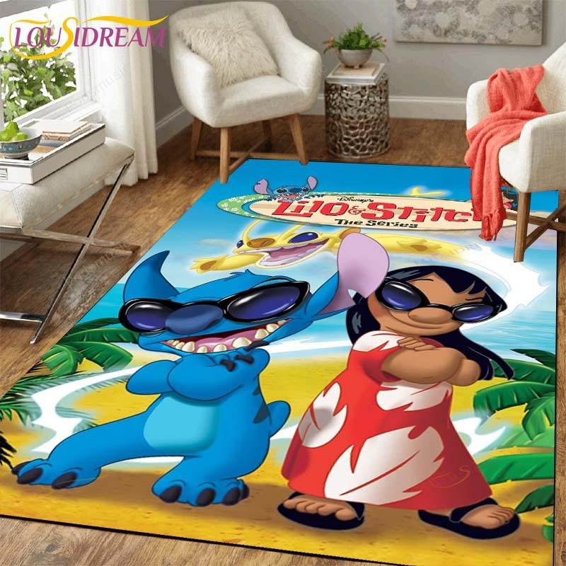 New Cartoon Stitch Carpets Kids Crawling Carpets Living Room Tea Table Mats Bedroom Rug Washable Floor Mats Household Area Mat