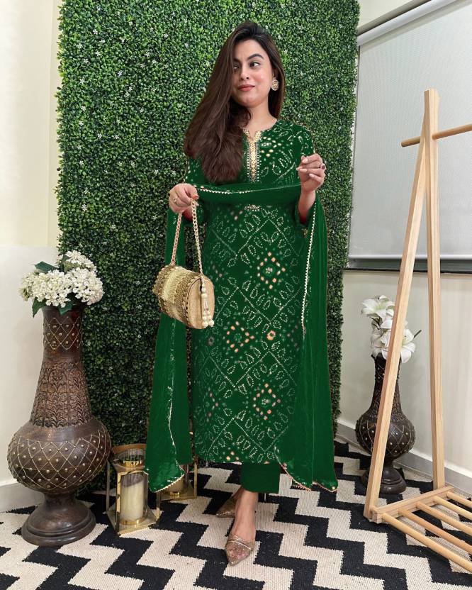 Women Top Tunic Cotton Rayon Kurta Pant Dupatta Set Indian Bollywood Pakistani Kurti Suit