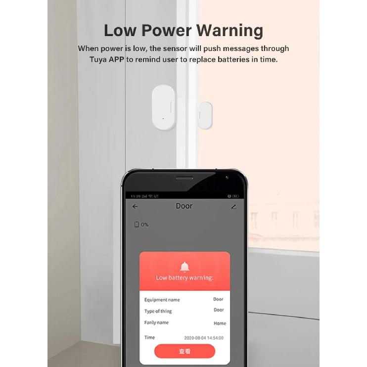 Tuya Smart Home Zigbee Door Sensor Alarm Window Door Open/Closed Detectors Security Protection Smart Life Voice for Alexa Google