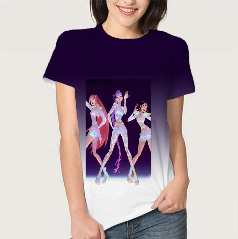 Letní KPop Lovci démonů Trička Huntrix Girl Kpop Tričko Jinu Zoey Rumi Mira Saja Kluci Cool Trička s krátkým rukávem Trička Topy