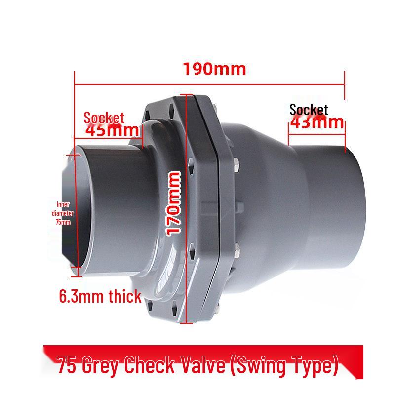 White PVC Ball Check Valve for Water Pipes, Fish Tank Fitting, Sizes: 1 Inch, 25, 32, 40, 50 Mm