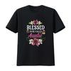Womens Blessed To Be Called Auntie T Shirt Mothers Day Black 2XL Vintage Washed Designer Clothes Breathable Unisex Graphic