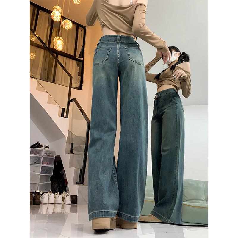 Women’s 2024 Retro High Waist Fleece Lined Flare Jeans - Plus Size Slimming Wide Leg Winter Pants