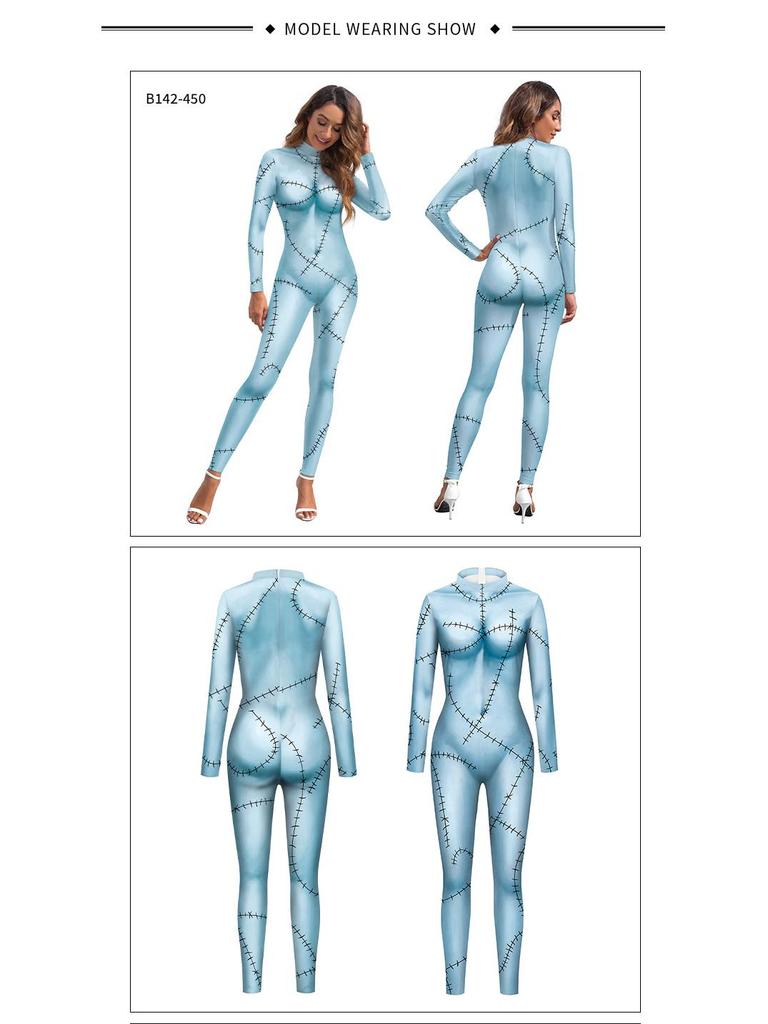 Dámská kombinéza Sally s 3D potiskem pro Halloween a Vánoce Horror Nights