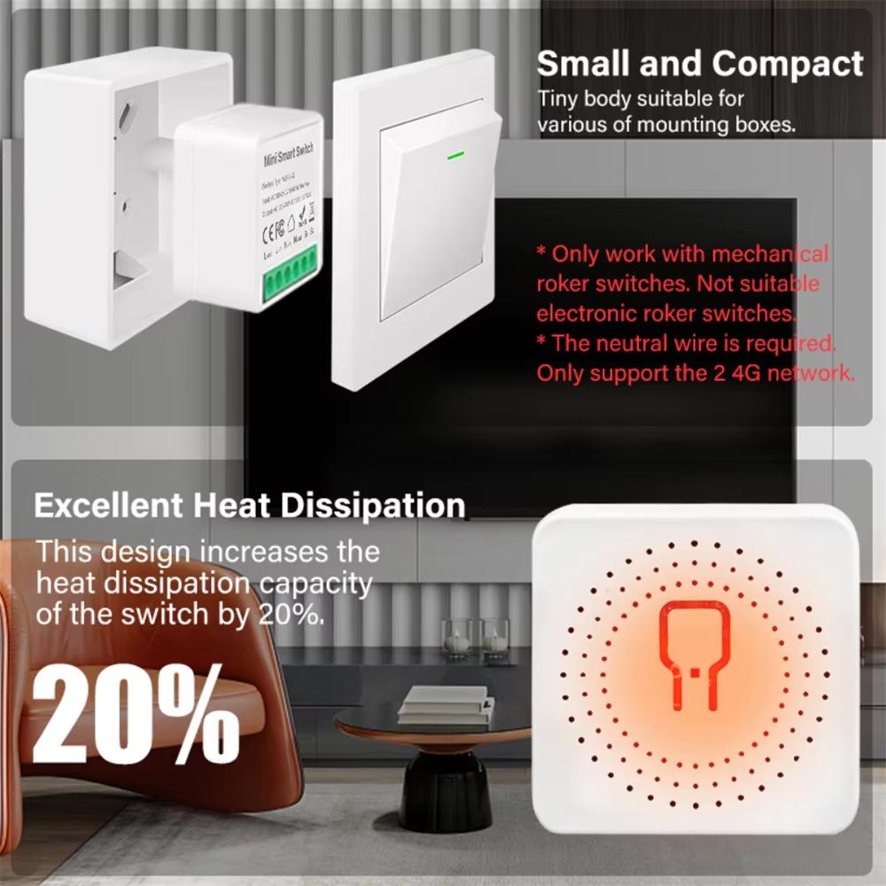 Tuya ZigBee/WIFI Smart Light Switch Smart Home Automation DIY MINI Breaker Supports 2 Way Work With Alexa Google Home