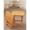 Household Foldable Horse Stool, Solid Wood Wear-resistant Low Stool, Comfortable Sitting Bench for Indoor Use